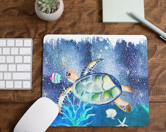 Colourful Turtle Non Slip Mouse Mat / Mouse Pad