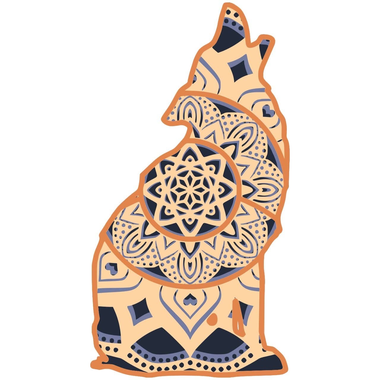 Download Layered Wolf Mandala Svg / Cutting File Download for ...