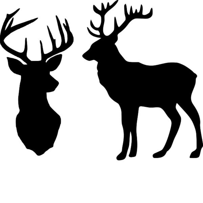 Stag two on one sheet stencil re usable 9 5 x 7 5 inch etsy