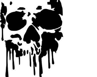 melting skull stencil re usable 6 5 x 10 inch etsy