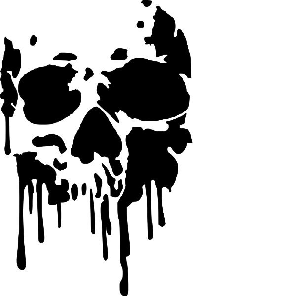 melting skull stencil re usable 6 5 x 10 inch etsy