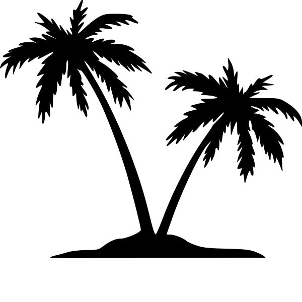 Palm Tree Island Stencil RE-USABLE 7 X 6 Inch | Etsy