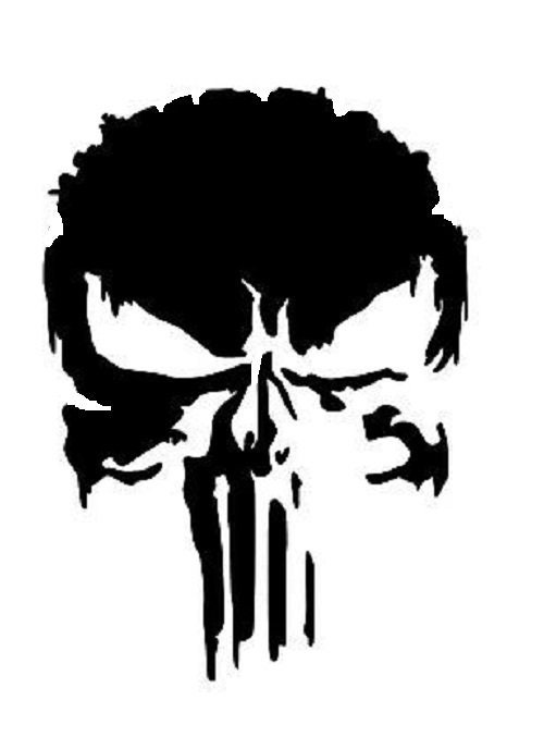 Punisher Stencil Design on Durable Mylar - Reusable Skull Stencil