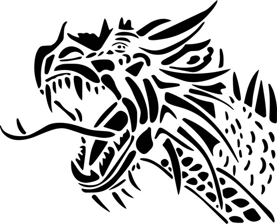 Dragon Head Stencil RE-USABLE 9.5 X 7.5 INCH - Etsy