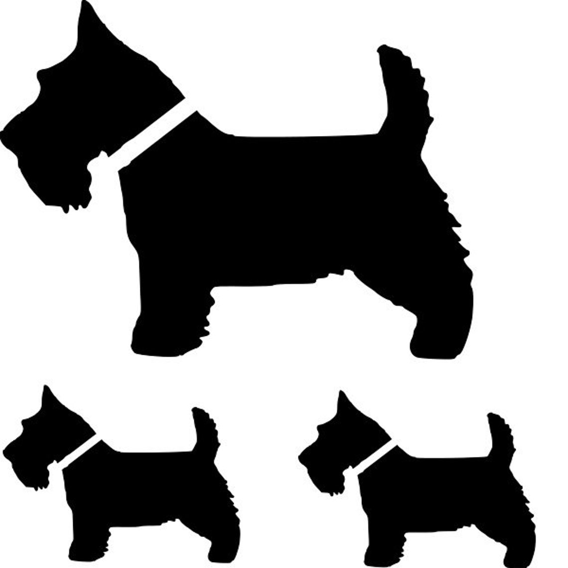 Scottie Dog Stencil 3 Sizes on One Sheet REUSABLE Etsy