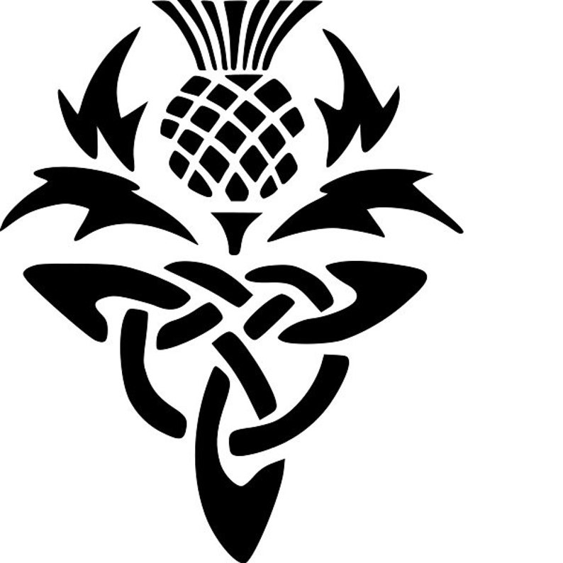 Download Celtic Thistle Cutting Stencil/Vinyl SVG File | Etsy