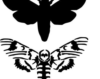 Deathhead Moth-stencil - HERBRUIKBAAR 7,5 X 4,25 INCH