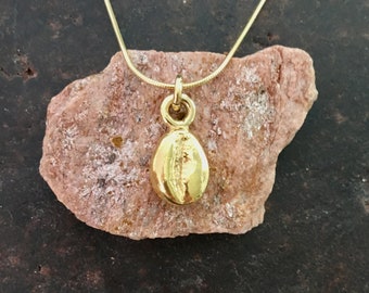 Coffee Bean Necklace, Gold Plated Coffee Bean Pendant, Coffee Bean, Coffee Lover Gift, Coffee Espresso, Mary Colyer Jewellery