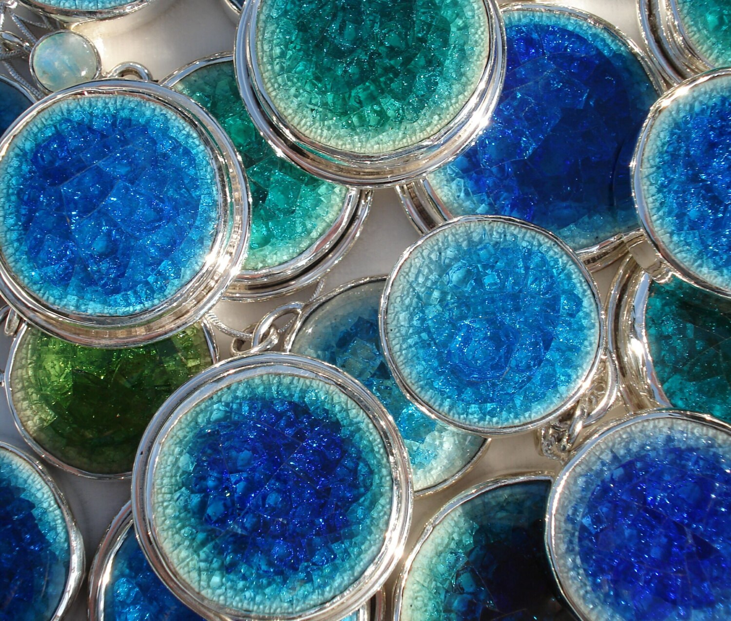 Blue Glass Pendant Ocean Blue Glass Statement Pendant - Etsy