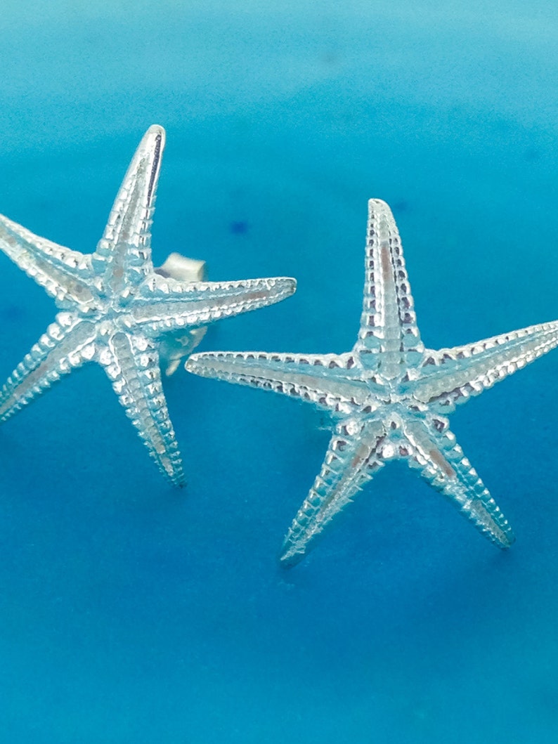 Puede incluir: Un par de pendientes de estrella de mar de plata. Los pendientes son peque&ntilde;os y delicados, y ser&iacute;an un gran regalo para alguien que ama el oc&eacute;ano.