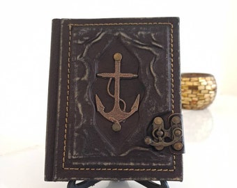 Leather Writing Journal | Diary Sketchbook Gifts | Travel Journals to Write in for Voyager (Anchor (5'x6.5'')