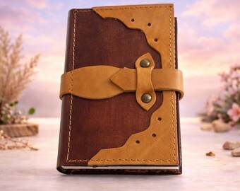 Handmade Leather Journal with Strap Closure – Vintage Rustic Diary, Travel Notebook, Blank Pages
