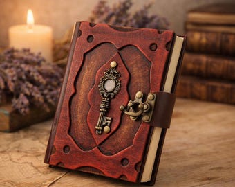 Key Leather Journal, Handmade Notebook, Vintage Leather Diary, Memory Book, Gift for Writer