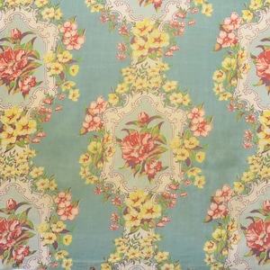 Vintage Curtain Fabric American 1930&#39;s 1940&#39;s  Beach Bungalow Coastal Cottage Country Garden Home Decor Set Design Film TV