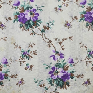 Antique French Chintz  Fabric, 1855-1865  Dated Swatch Book Stunning Floral Fabric