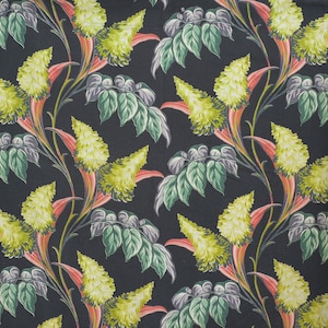 Fantastic Vintage Barkcloth Tropical Hibiscus Fabric 1930&#39;s 1940&#39;s 1950&#39;s   Great Colors Condition & Design 100% Cotton