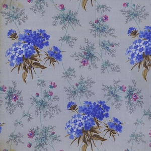 Antique French Floral Chintz Fabric, 1855-1865  Dated Swatch Book Stunning Colors