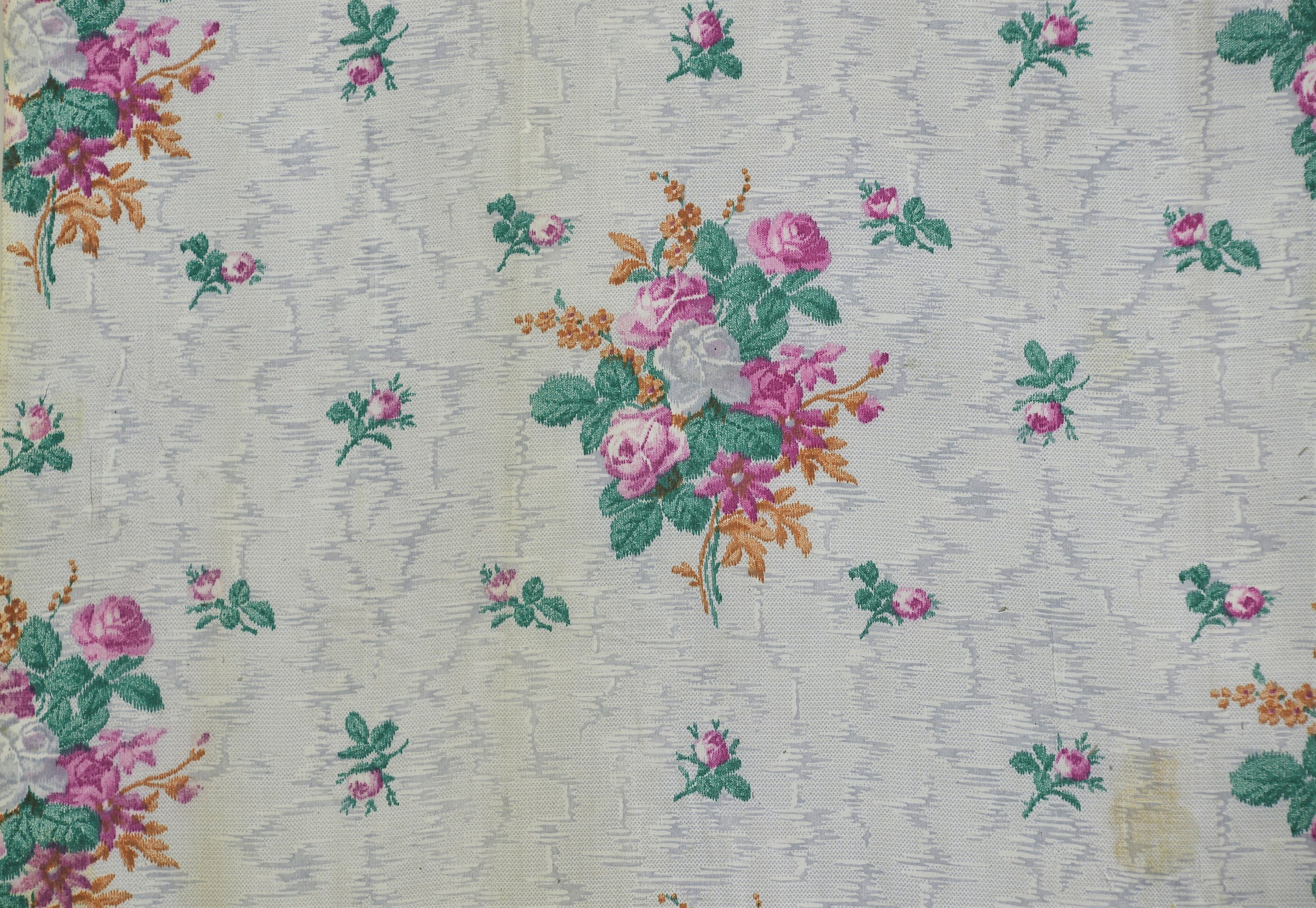 Antique French Chintz Fabric, 1855-1865 Floral Textile Swatch - Etsy