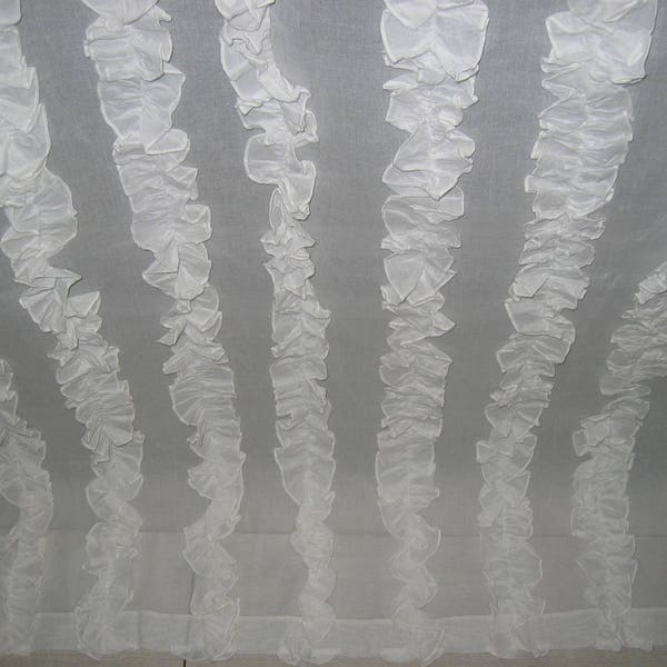 White Ruffle Curtain - Etsy