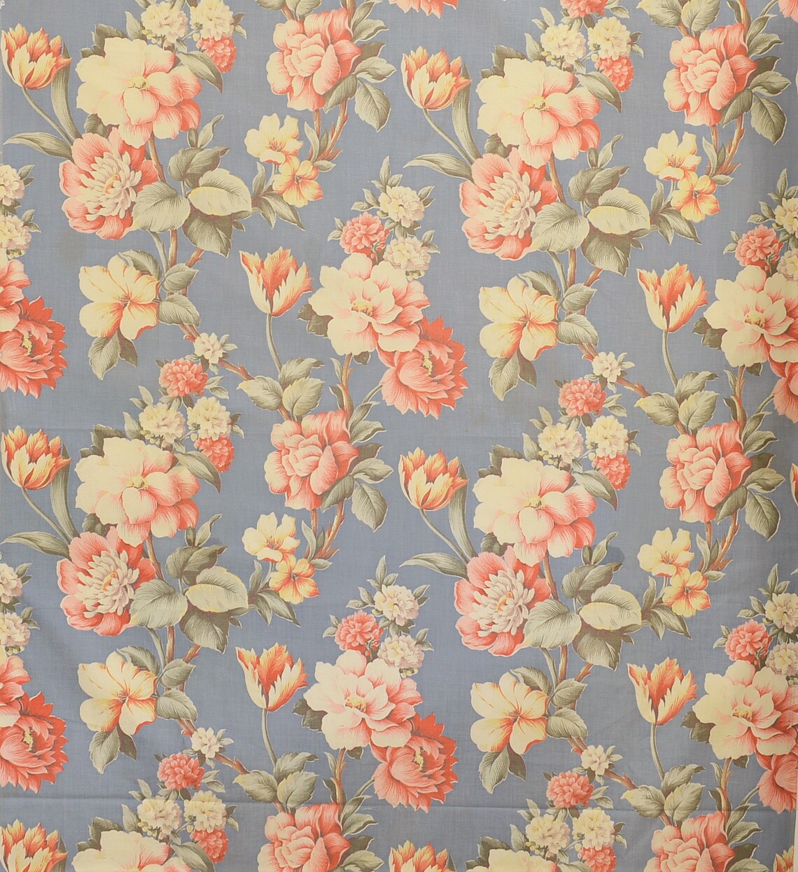 Vintage Fabric 1940's Printed Curtain Excellent Condition Set Design