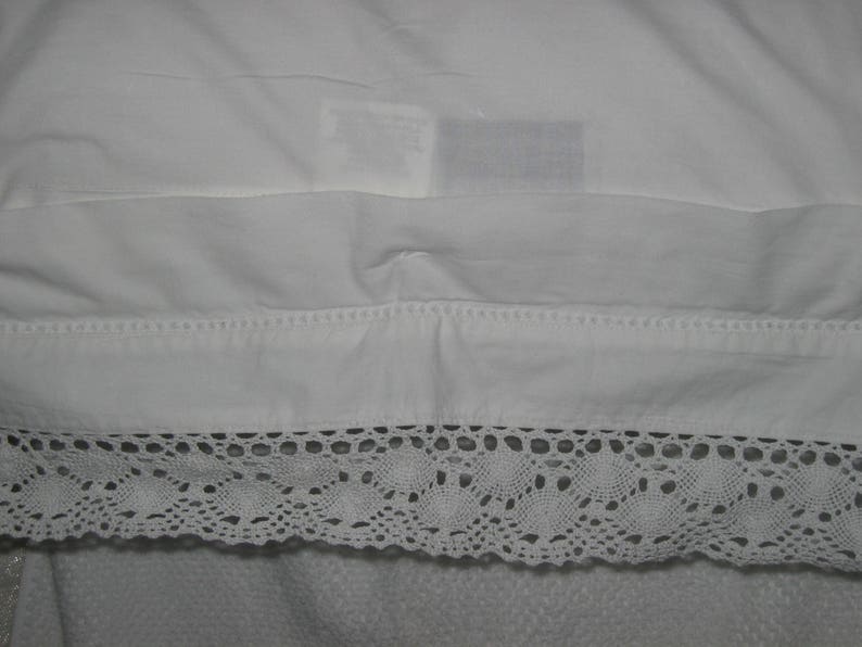 Vintage Standard Sham NOS White Cotton 21 X 27 Dublin Embroidery Bobbin Lace Etsy