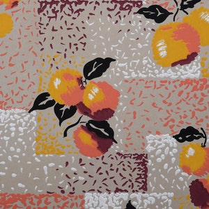 French Original Wallpaper Bright Fruit Orange Peach Yellow 1920