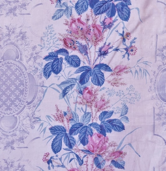 Antique French Chintz 1800's Fabric From Swatch Book Dated 1855 - Etsy