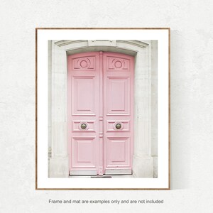 Pink Wall Art, Paris Door Photography Print, Blush Wall Decor, Door Photo, Vertical Wall Print, French Decor, Small Photograph, Door Picture