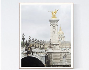 Pont Alexandre Paris Photography Print, Vertical Wall Art, Small Picture, Bedroom Wall Decor, Entryway Art, French Home Decor, Travel Print