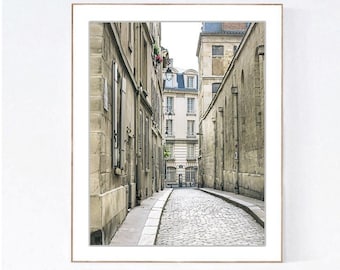 Paris Photography Print, Small Vertical Wall Art, French Street Scene, Bathroom Art, Bedroom Wall Decor, Black and White, Paris Picture