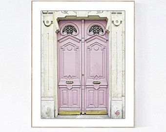 Paris Door Photography Print: Mauve Lavender French Wall Decor