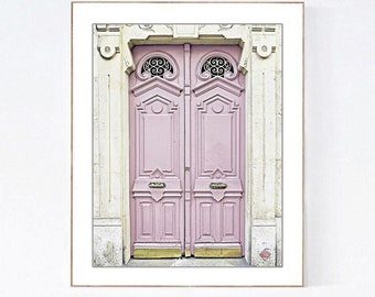 Paris Door Photography Print, Lavender Pink Door Picture, Mauve Wall Decor, Boho Bathroom Wall Art, Vertical Wall Art, French Wall Decor