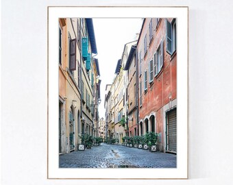 Italy Wall Art, Rome Photography Print, Small Vertical Wall Art, Bathroom Wall Decor, Bedroom Art, Black and White, Europe Street Picture