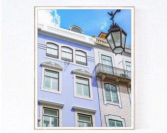 Lisbon Photography Print, Pastel Buildings Photo, Colorful Portugal Wall Art, Travel Picture