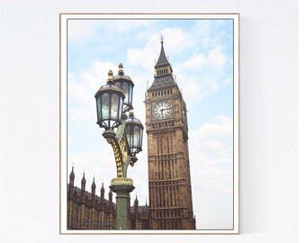 London Wall Art, Big Ben Photography Print, Vertical Westminster England Photo, Gallery Decor