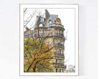 Paris Photography Print, Vertical Wall Art, Bathroom Wall Decor, Paris Picture, French Architecture, Europe Photograph, Autumn Artwork