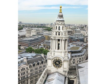 London Photography Print, Small Vertical Wall Art, Bedroom Wall Decor, Black and White, London Picture, St. Paul's Cathedral, Entryway Art