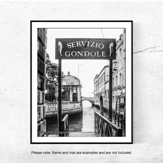 Gondola/'s Of Venice Monochrome Decor Wall Art Black and White Art Photographic Print Venice Art Print Photographic Art Photo Print