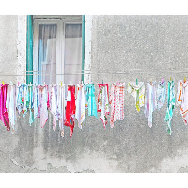 Laundry Room Art, Photography Print, Bathroom Wall Art, Small Pastel Wall Decor, Washroom Art Italy Picture, Venice Photograph Laundry Print