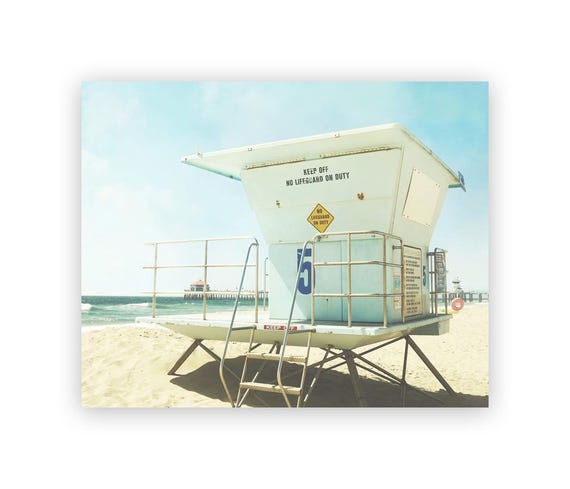 Huntington Beach Lifeguard Tower Print: California Summer Seascape