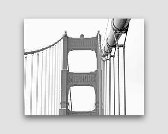 Golden Gate Bridge Print: Black and White San Francisco Photography