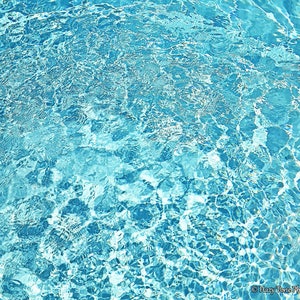 Swimming Pool Picture, Teal Blue Wall Decor, Photography Print, Pool Water Photo, Bathroom Wall Art, Rec Room Decor Summer Trends, Abstract