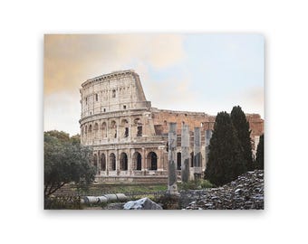 Rome Print, Roman Colosseum, Ancient Ruins, Italy Photography, Europe Wall Art