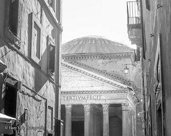 Rome Photography Print, Italy Wall Art, Rome Pantheon, Black and White Picture, Small Photo Print, Bedroom Wall Decor, Travel Photograph