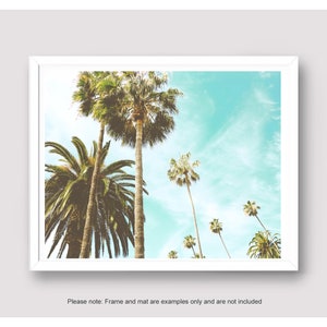 Palm Tree Print, Photography Print, Bathroom Wall Art, Teal Wall Decor, Entryway Art, Laguna Beach Picture, Bedroom Wall Art, Small Photo image 2