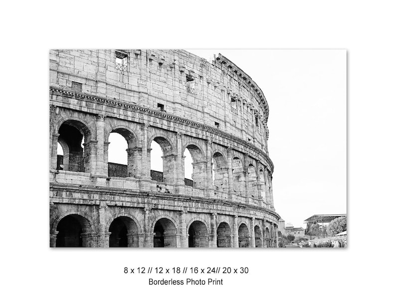 Rome Photography Print Italy Wall Art Roman Colosseum Black | Etsy