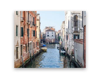 Venice Canal Art: Italy Photography, Gallery Wall Decor, Black & White or Color, Photo Print