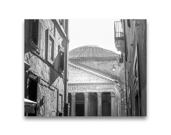 Rome Wall Art Decor: Roman Pantheon Picture, Black and White Photography, Italy Print