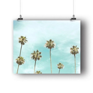 Palm Tree Wall Art, California Photography Print, Small Picture, Bathroom Wall Decor, Beach Art Print, Blue Green Art, Palm Tree Photo image 3