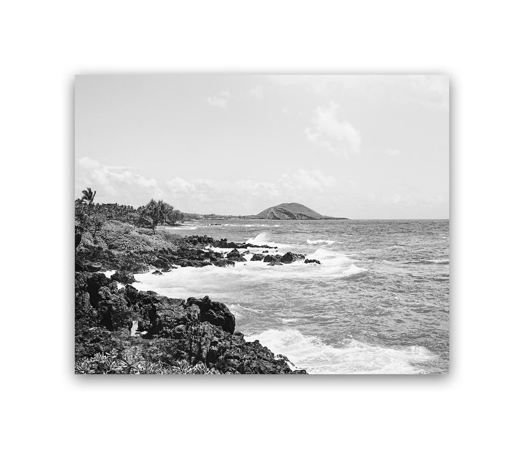 Maui Photo Print, Black and White Hawaii Beach Photography Print ...